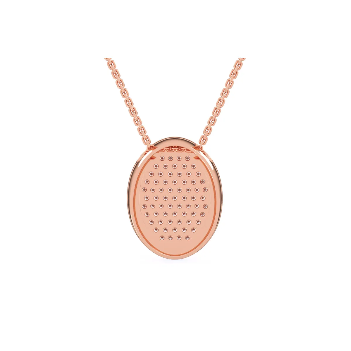 Stylish Oval Shaped Pave Diamond Pendant
