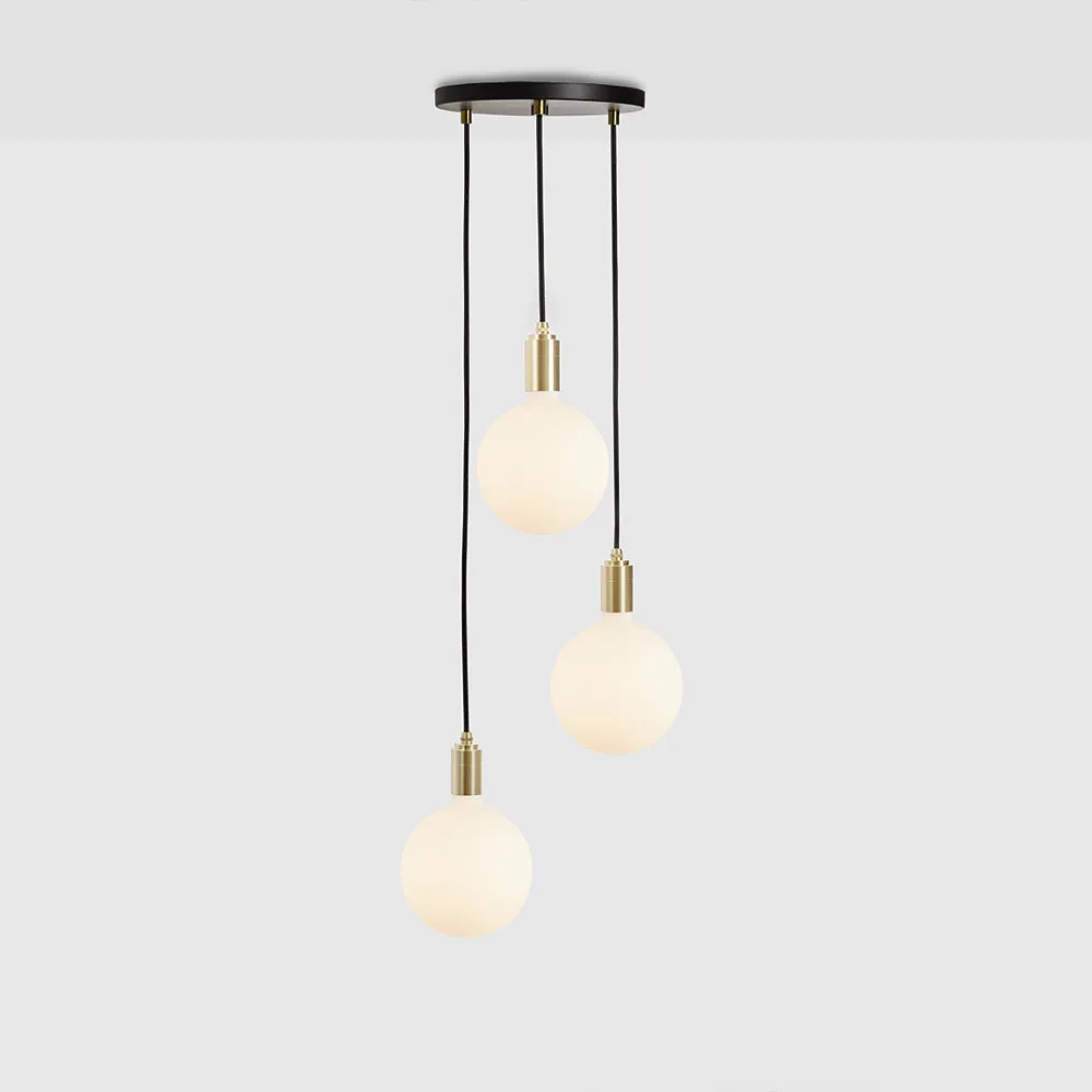 Tala Triple Pendant with Black Canopy and Sphere IV