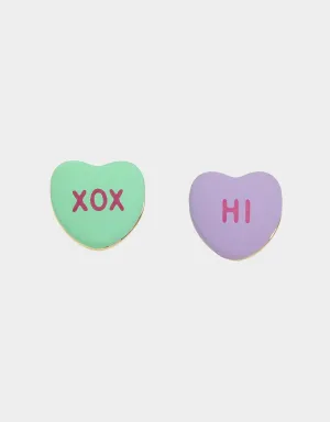 THINK PINK SWEETHEART MISMATCH STUDS MULTI