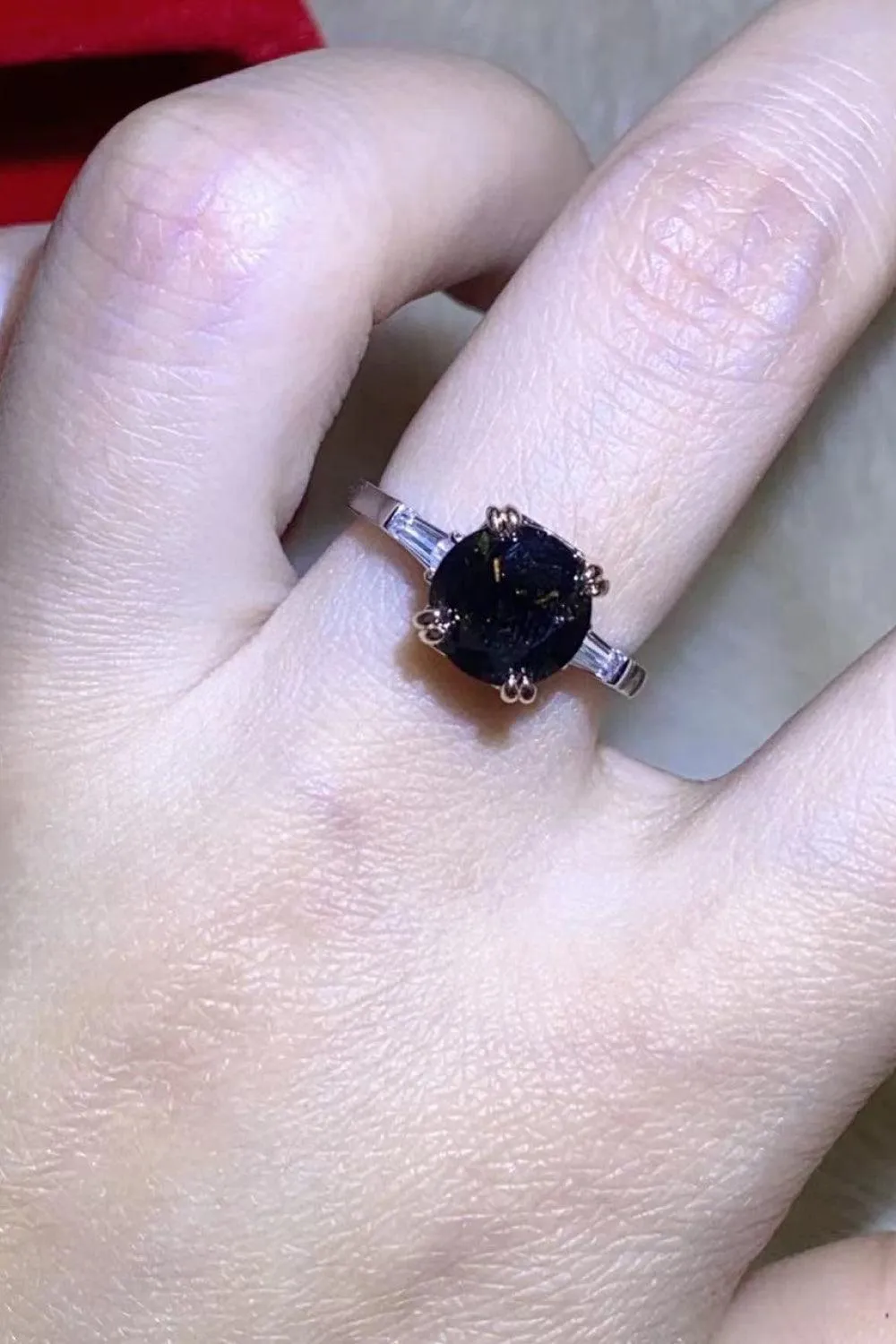Timeless Elegance 2 Carat Black Moissanite Ring