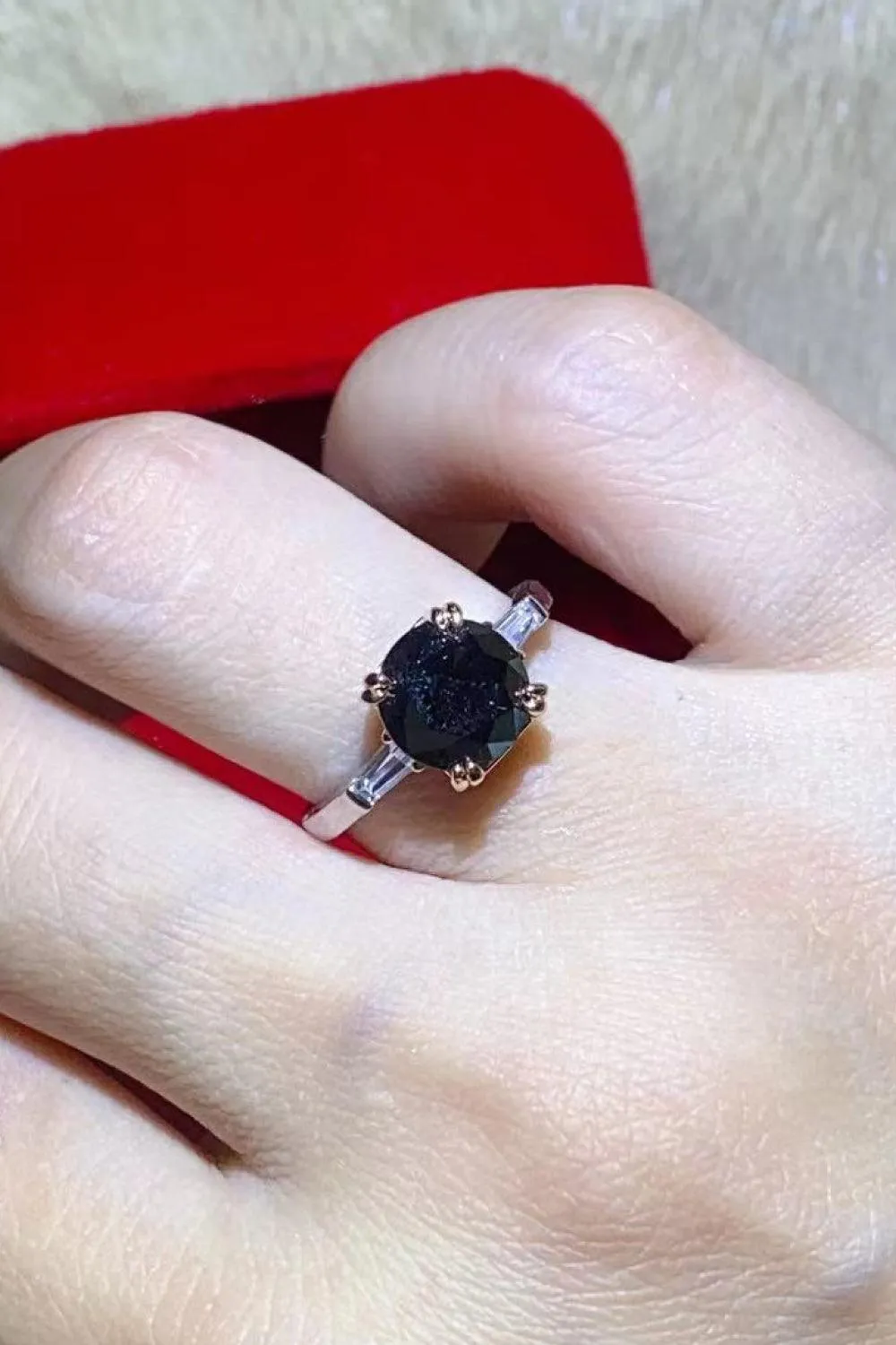 Timeless Elegance 2 Carat Black Moissanite Ring