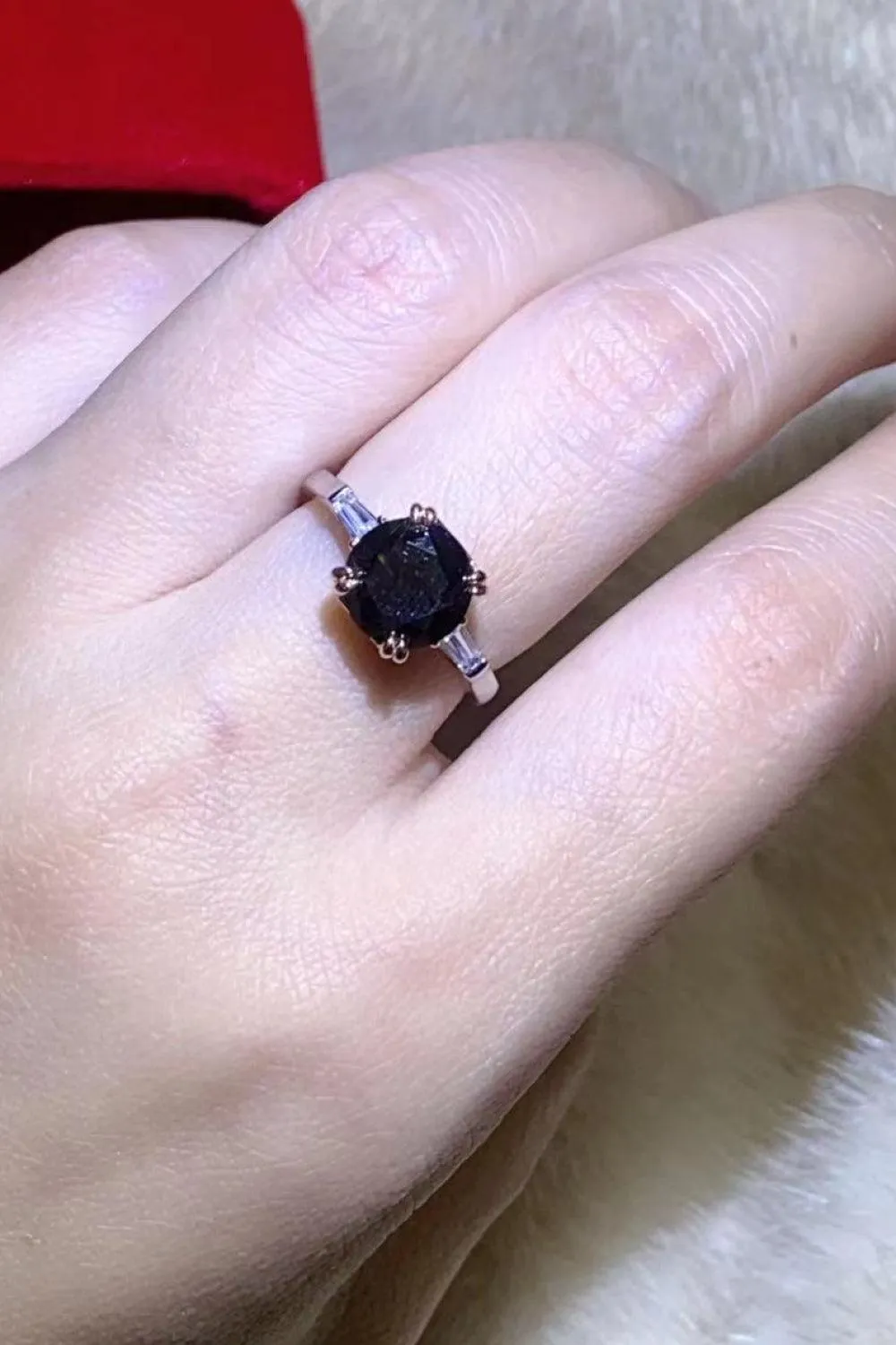 Timeless Elegance 2 Carat Black Moissanite Ring