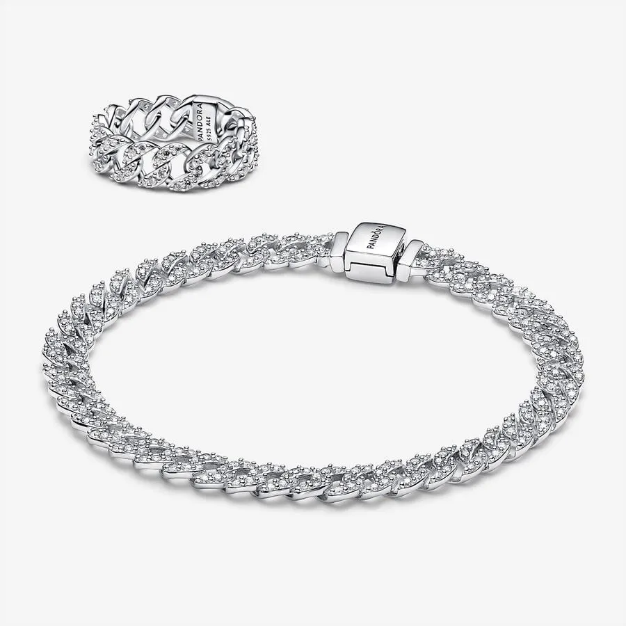 Timeless Pave Cuban Jewelry Set