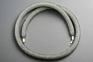 tubular bead filled necklace - silver