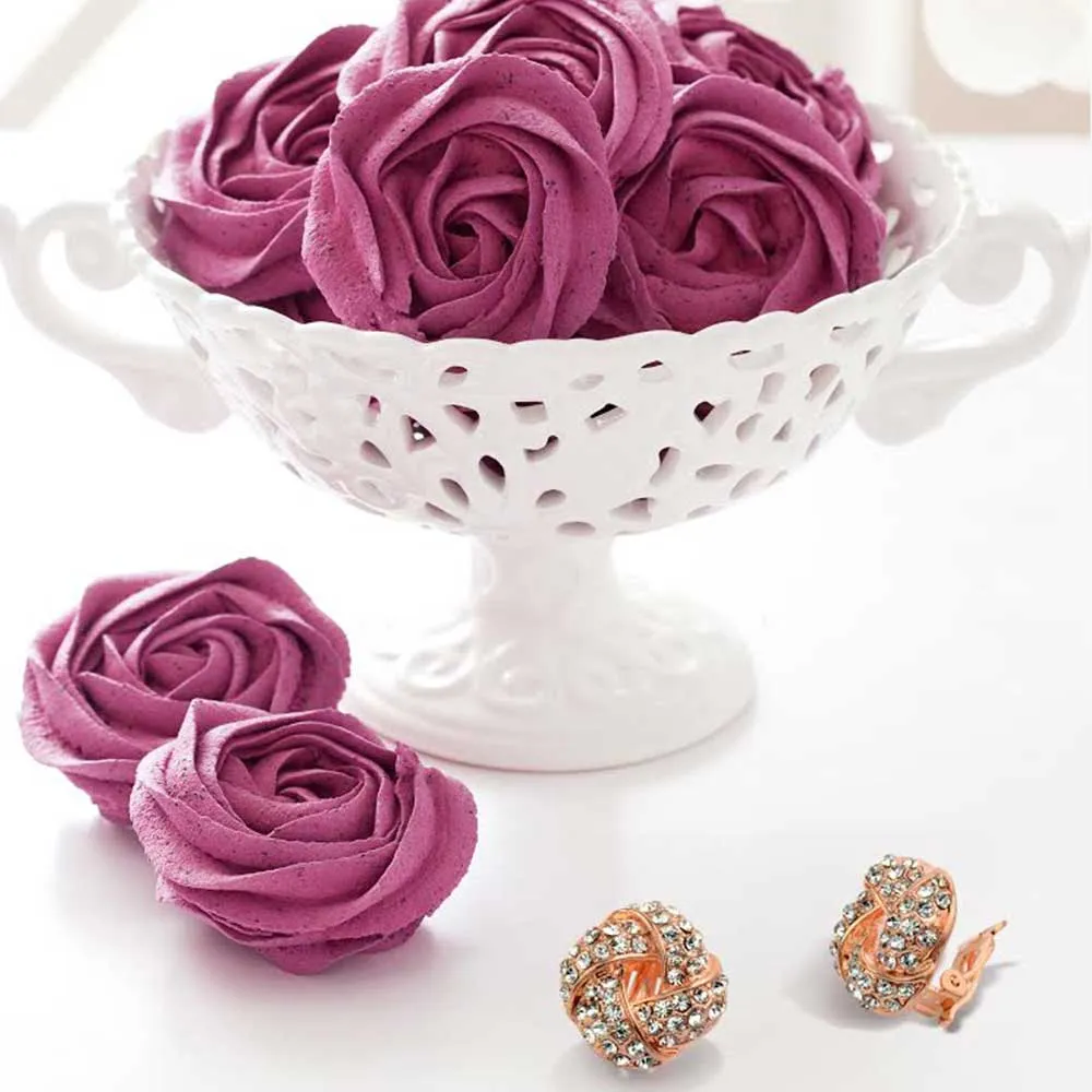 Twist Braided Crystal Love Knot Clip-On Earrings for Non-Pierced Ears Rose Gold