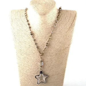 Vintage Clear Glass Pendant Necklaces