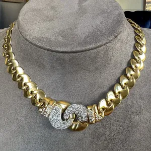 Vintage Diamond Link Chain Necklace
