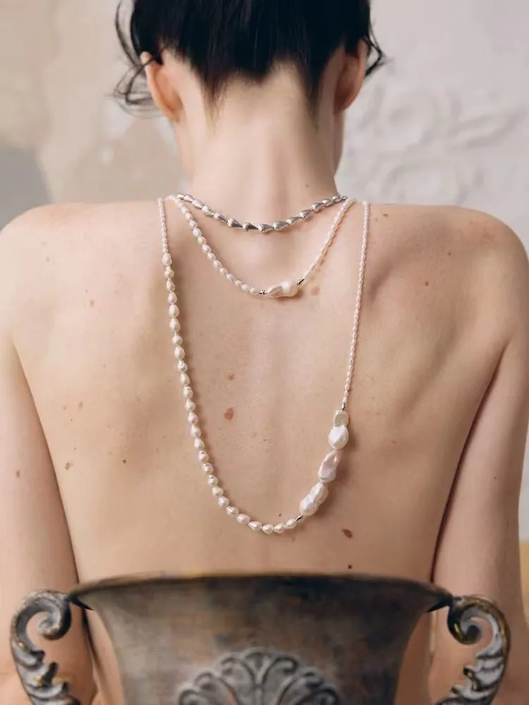 Vintage Elegant Natural Baroque Pearl Necklace