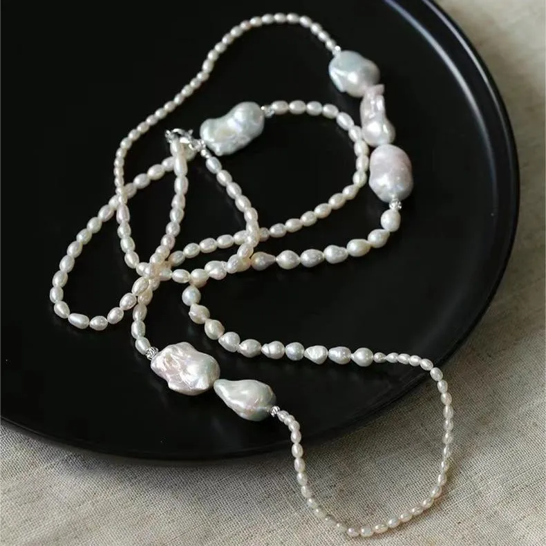 Vintage Elegant Natural Baroque Pearl Necklace