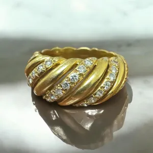 Vintage Rope Style Diamond Cocktail Ring