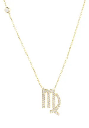Virgo Pendant Necklace Dipped in Gold
