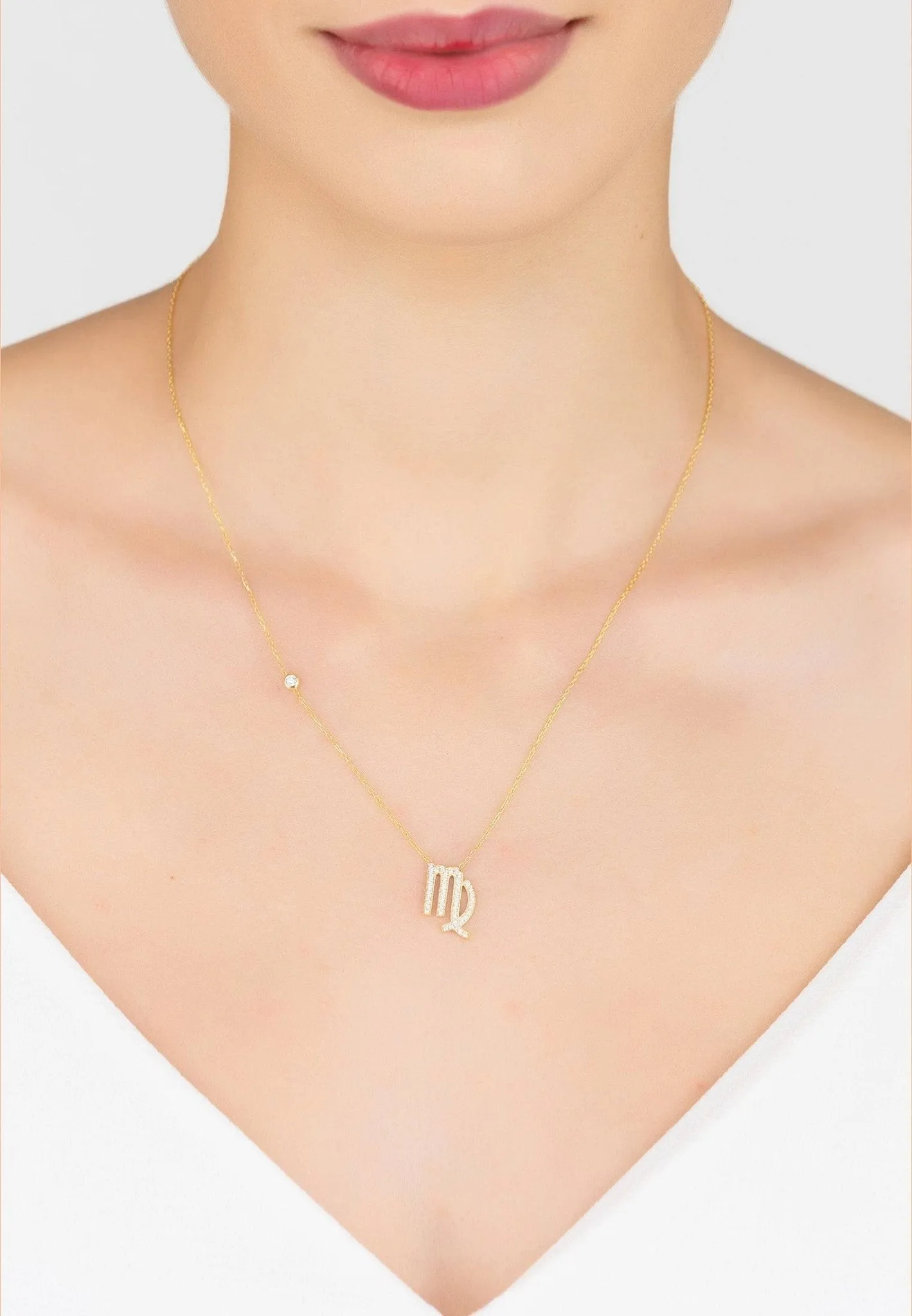 Virgo Pendant Necklace Dipped in Gold
