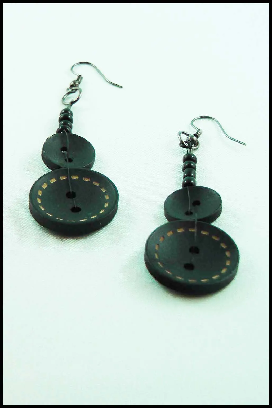 Whimsical Button Drop Earrings