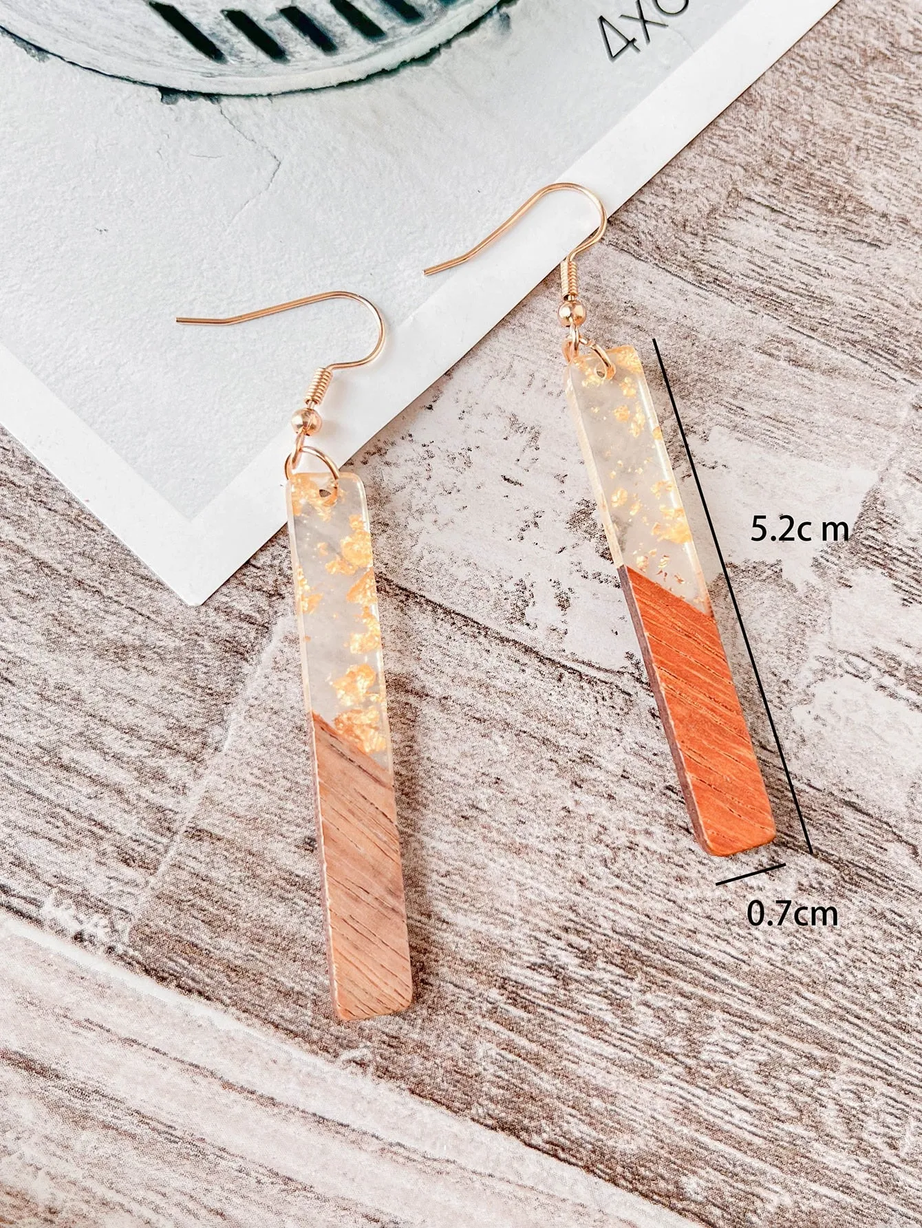 Wooden Geometric Drop Earrings